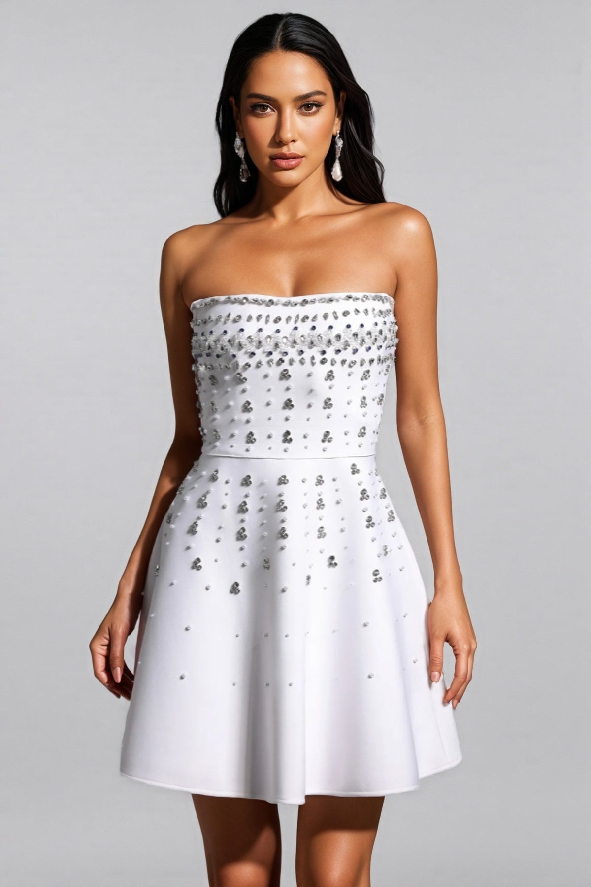 Kaelht Strapless Diamond Bandage Mini Dress - View 4