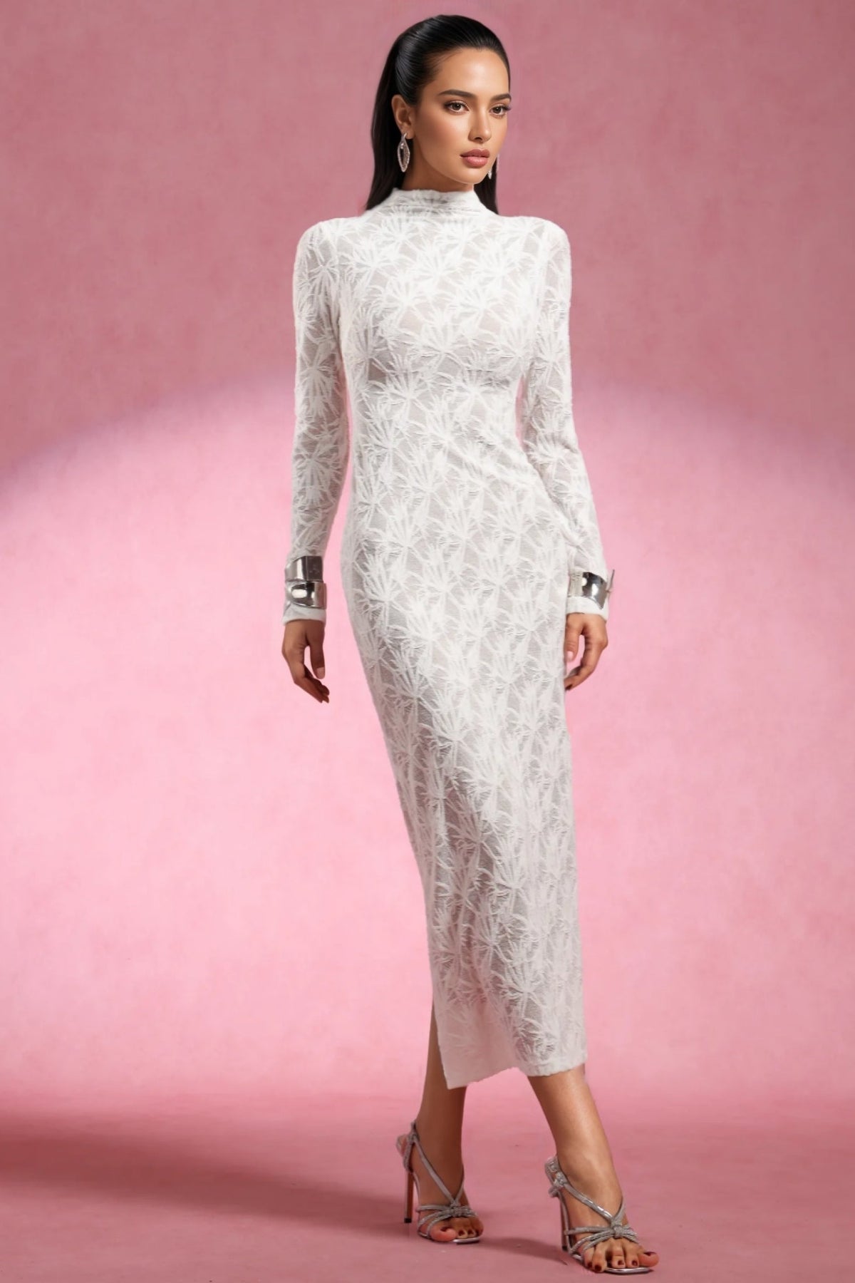 Riala Long Sleeves Lace Maxi Dress - View 2