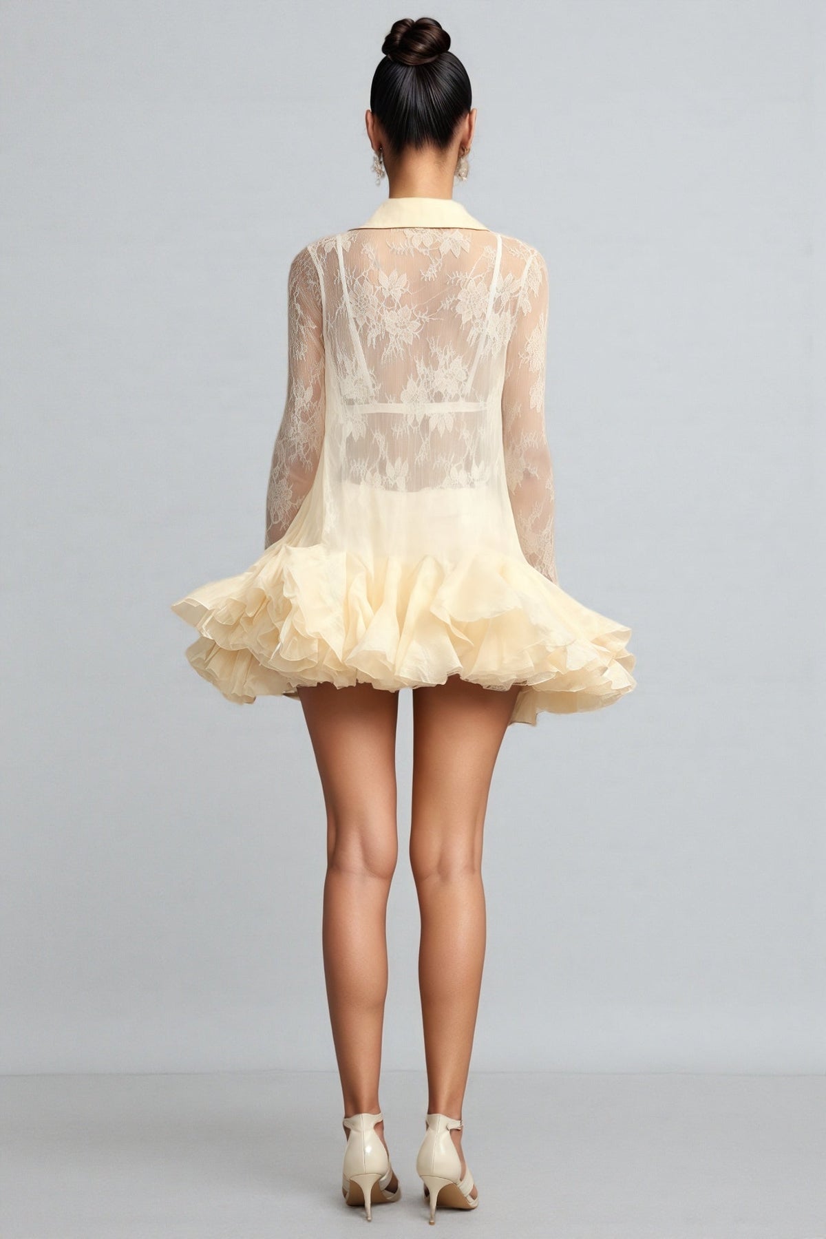 Lace Embroidered Floral Mini Dress - View 5