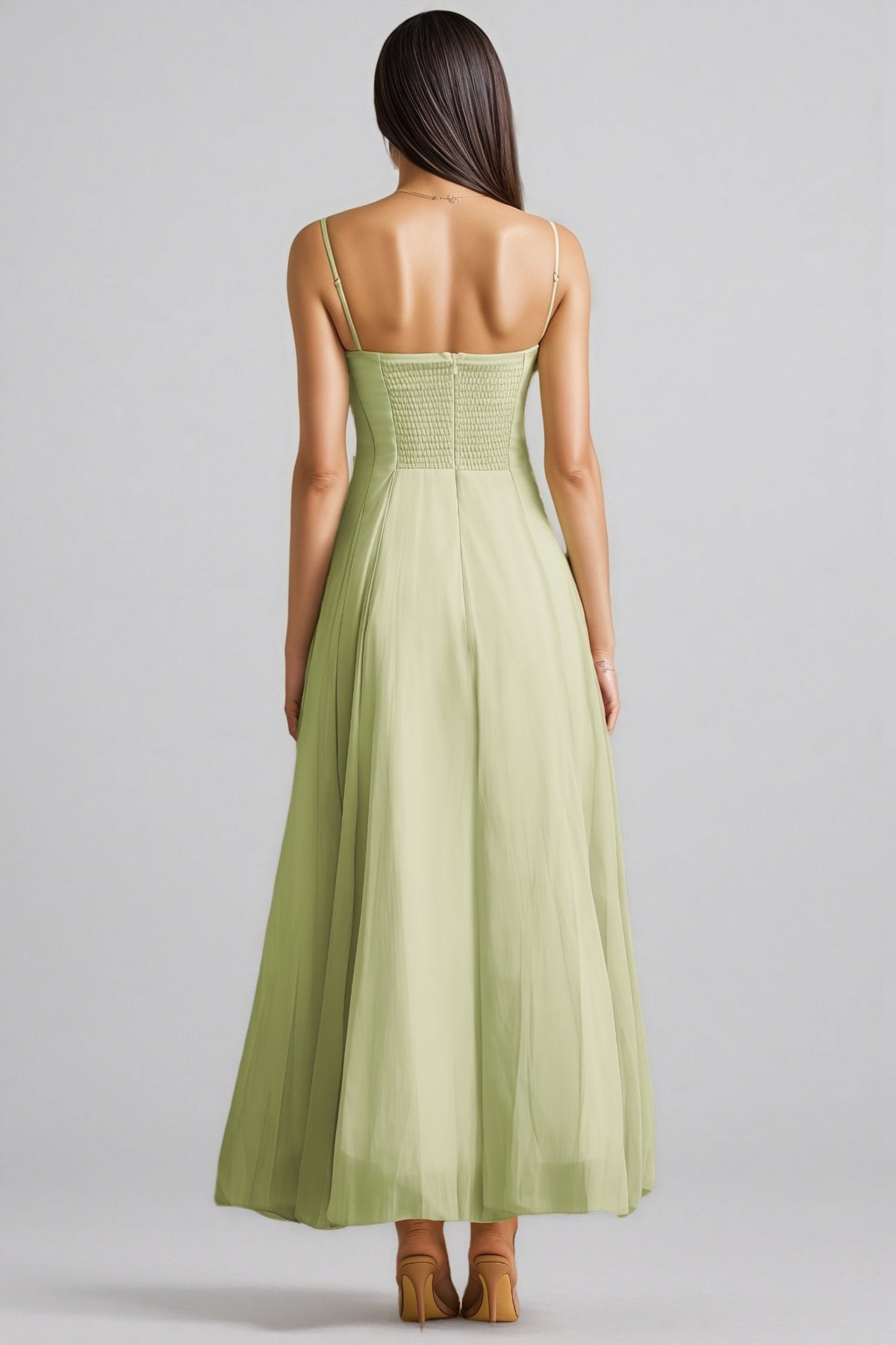 Martina Ruffled Trim Corset Bodice Maxi Dress - View 7