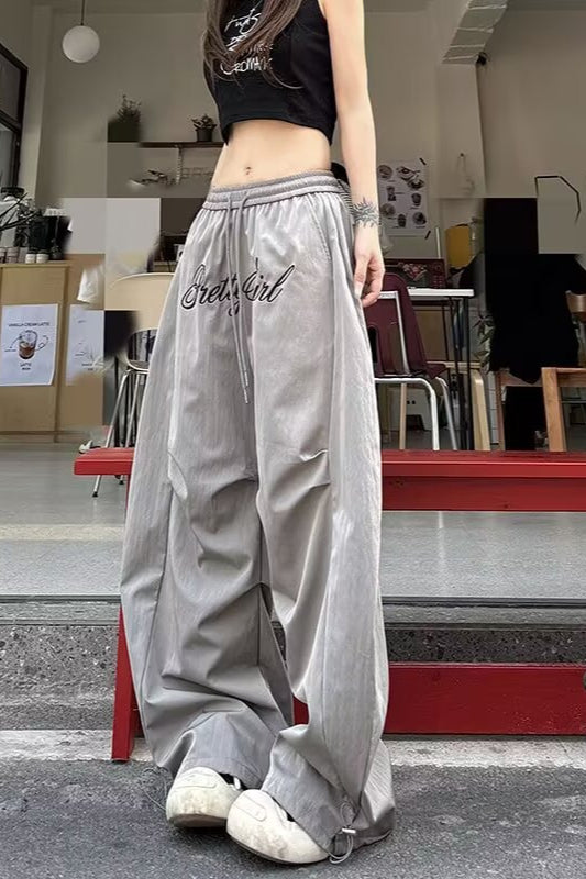 Vintage Hip Hop Curved Blade Wide Leg Cargo Pants