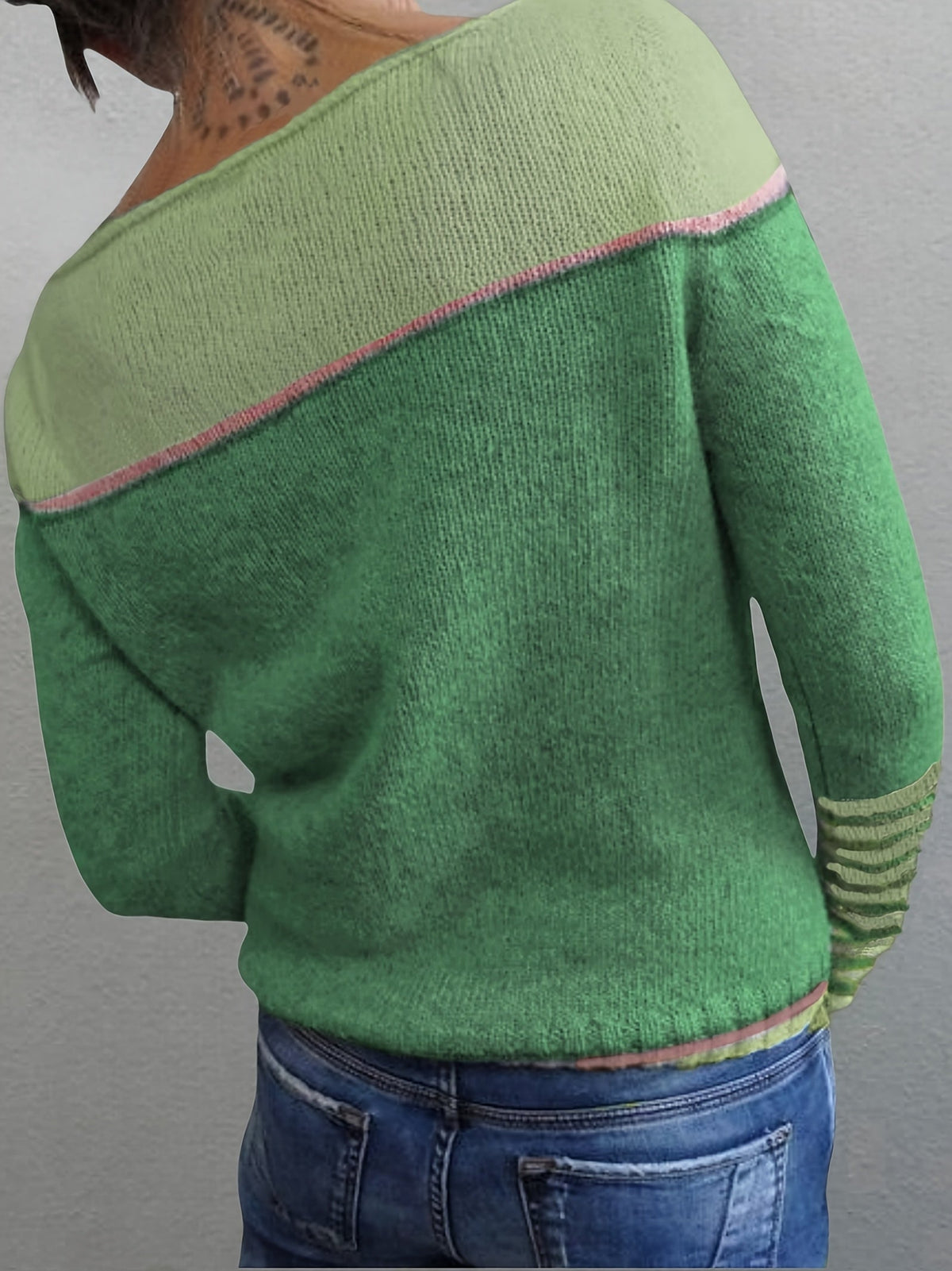 Boat Neck Long Sleeve Striped Lightweight Knit Sweater 7