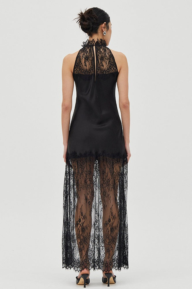 Patchwork Lace Sheer Mesh Dress