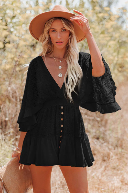 Dreamy Date Lace V-Neck Mini Dress - View 2