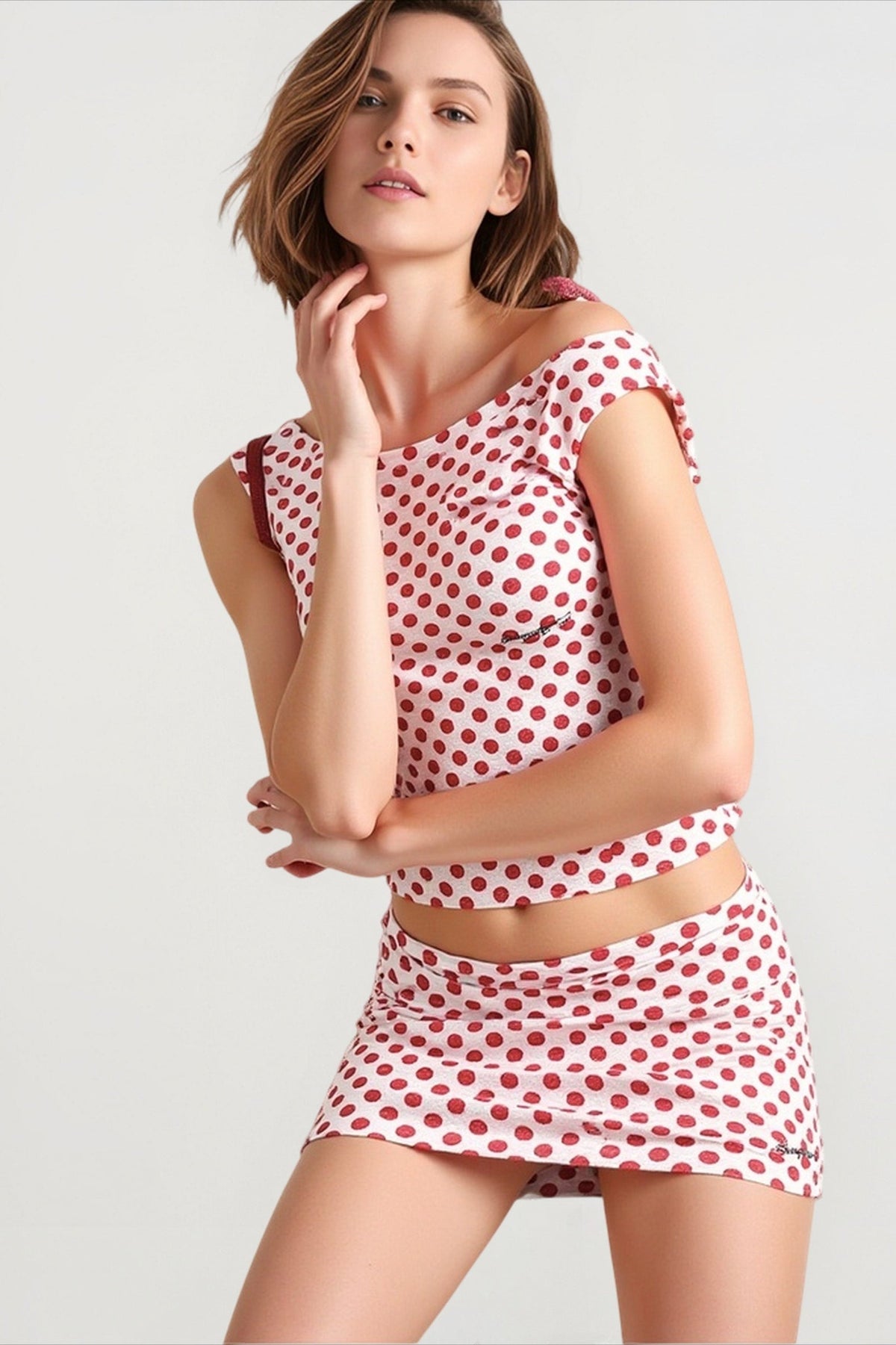 Polka Dot Crop Dolman Vacation Set