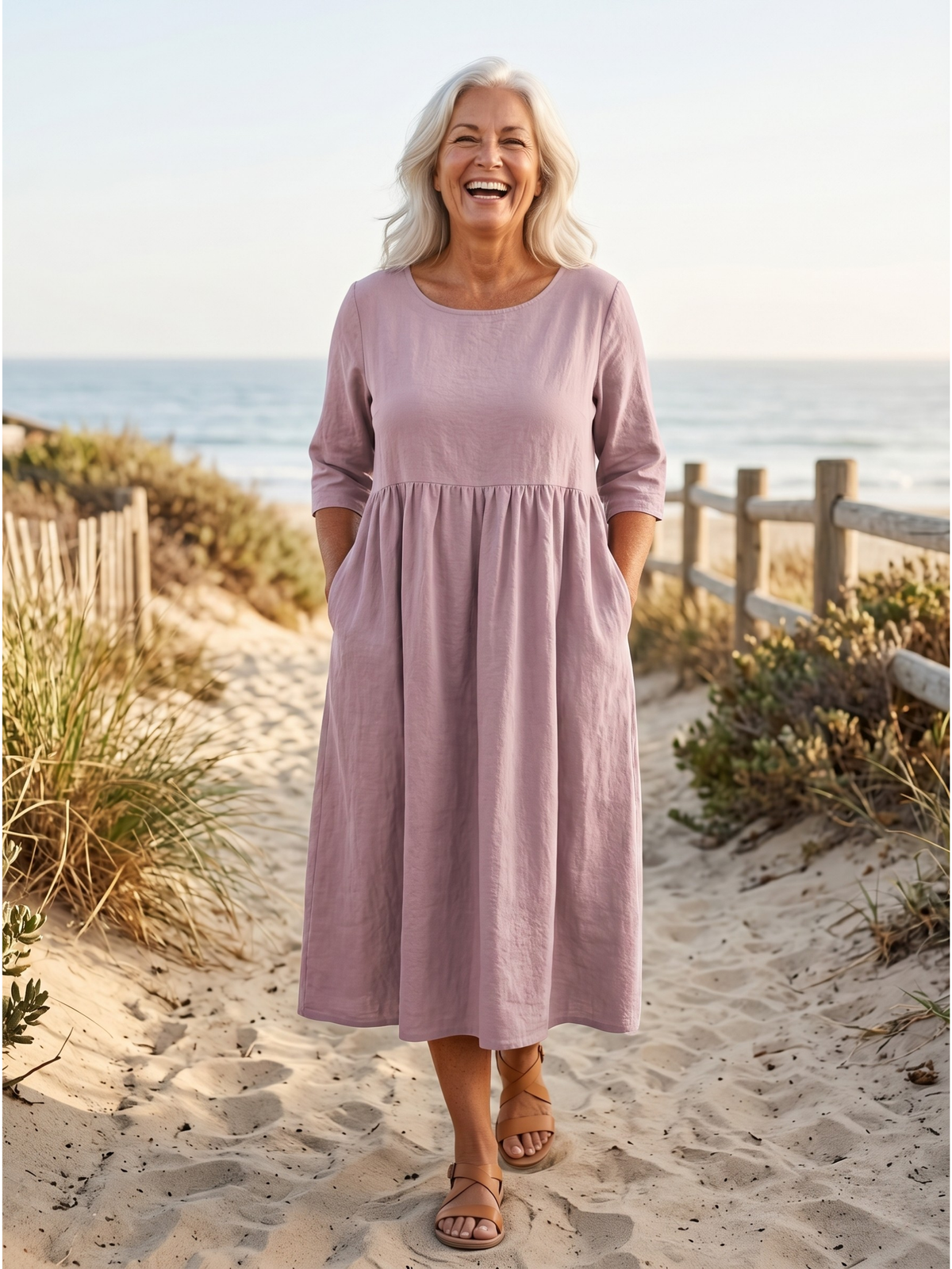 Round Neck Half Sleeve Tiered Maxi Dress 3