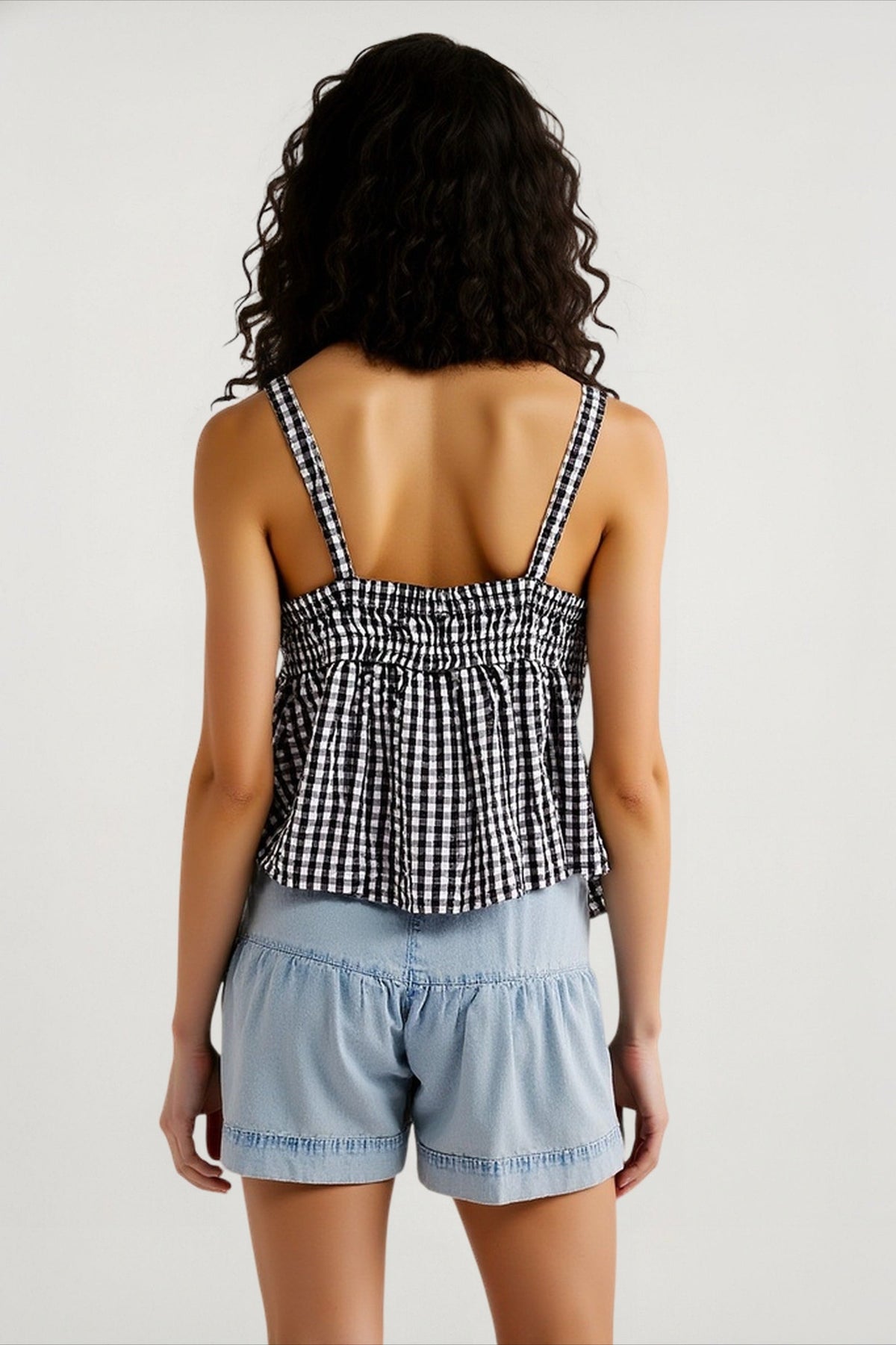 Plaid Panel Cami Top
