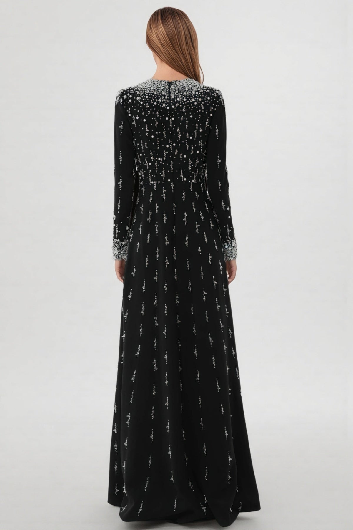 Jarety Long Sleeve Beaded Maxi Dress - View 5