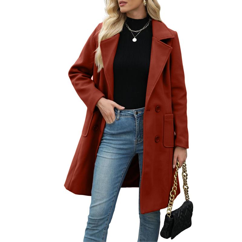 Double Breasted Notch Lapel Longline Coat 2