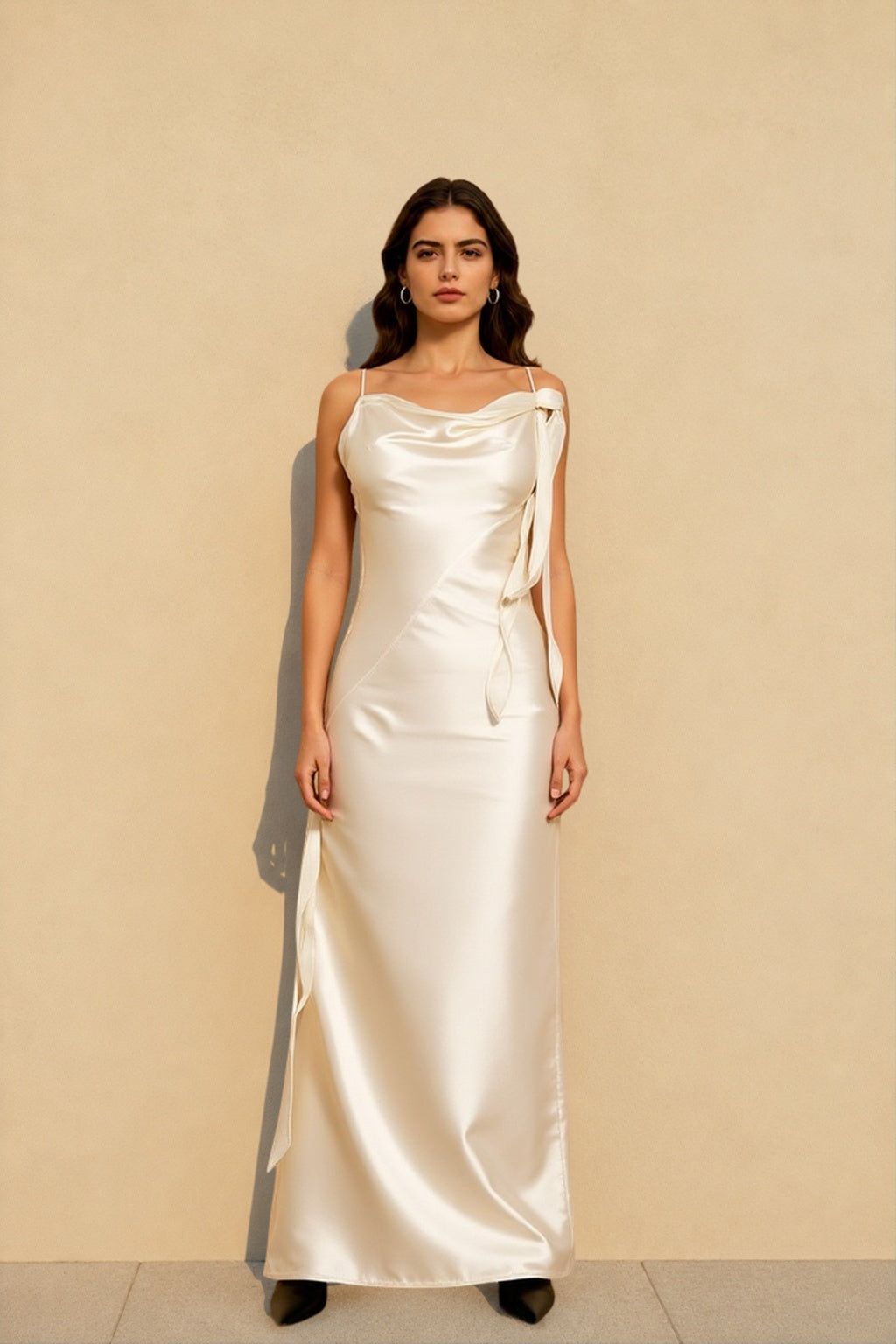 Cami Backless  Maxi Silk Dress - View 3