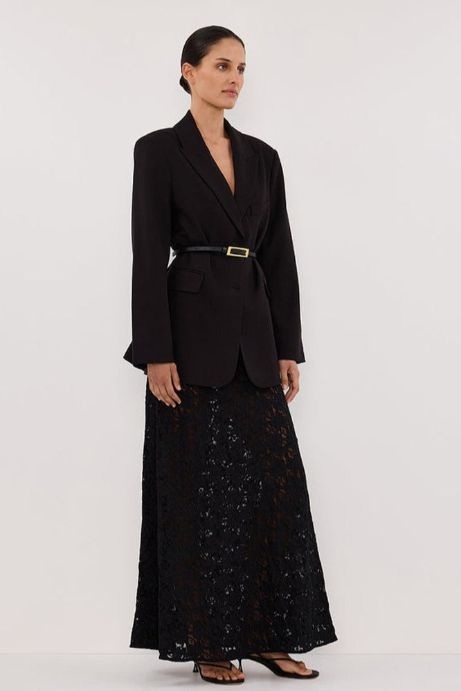 Sheer Lace Bodycon Maxi Skirt
