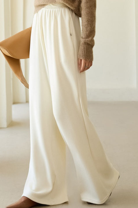 Antibacterial Fleece High Waist Knit Pants