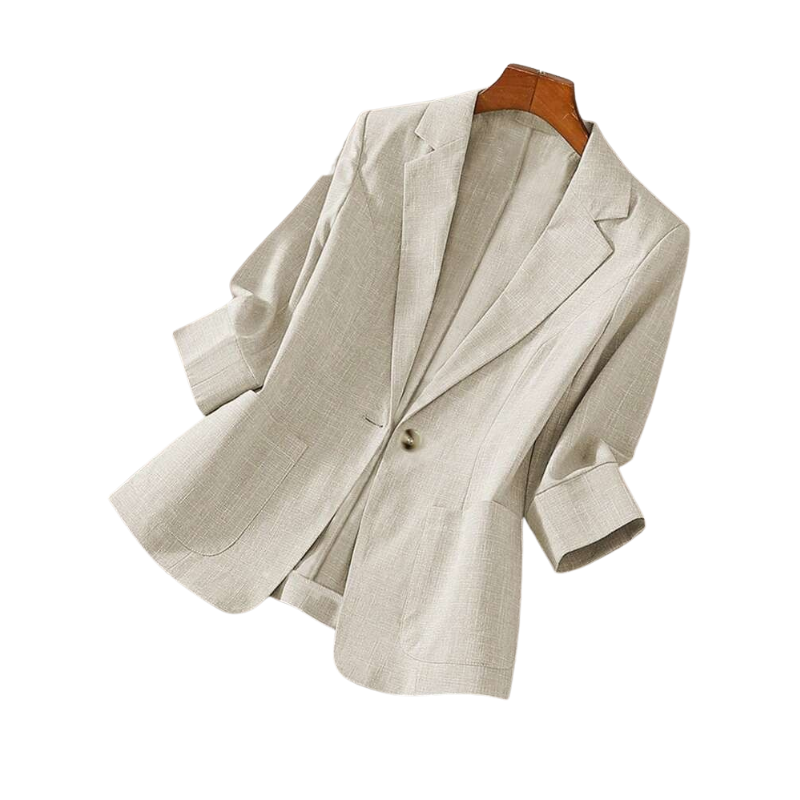 Contrast Stripe Notch Lapel Single Button Blazer 2