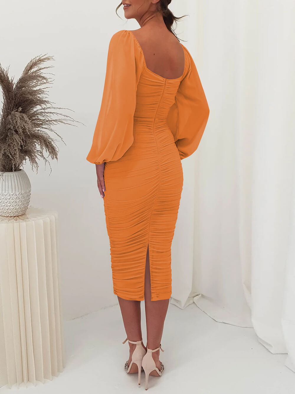 Lace Off Shoulder Tiered Midi Dress - View 2