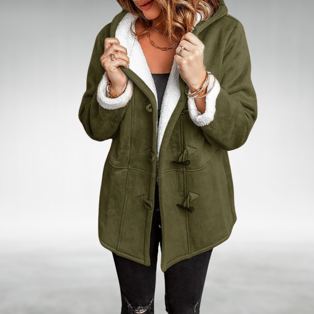 Hooded Sherpa Lined Toggle Faux Suede Jacket 5