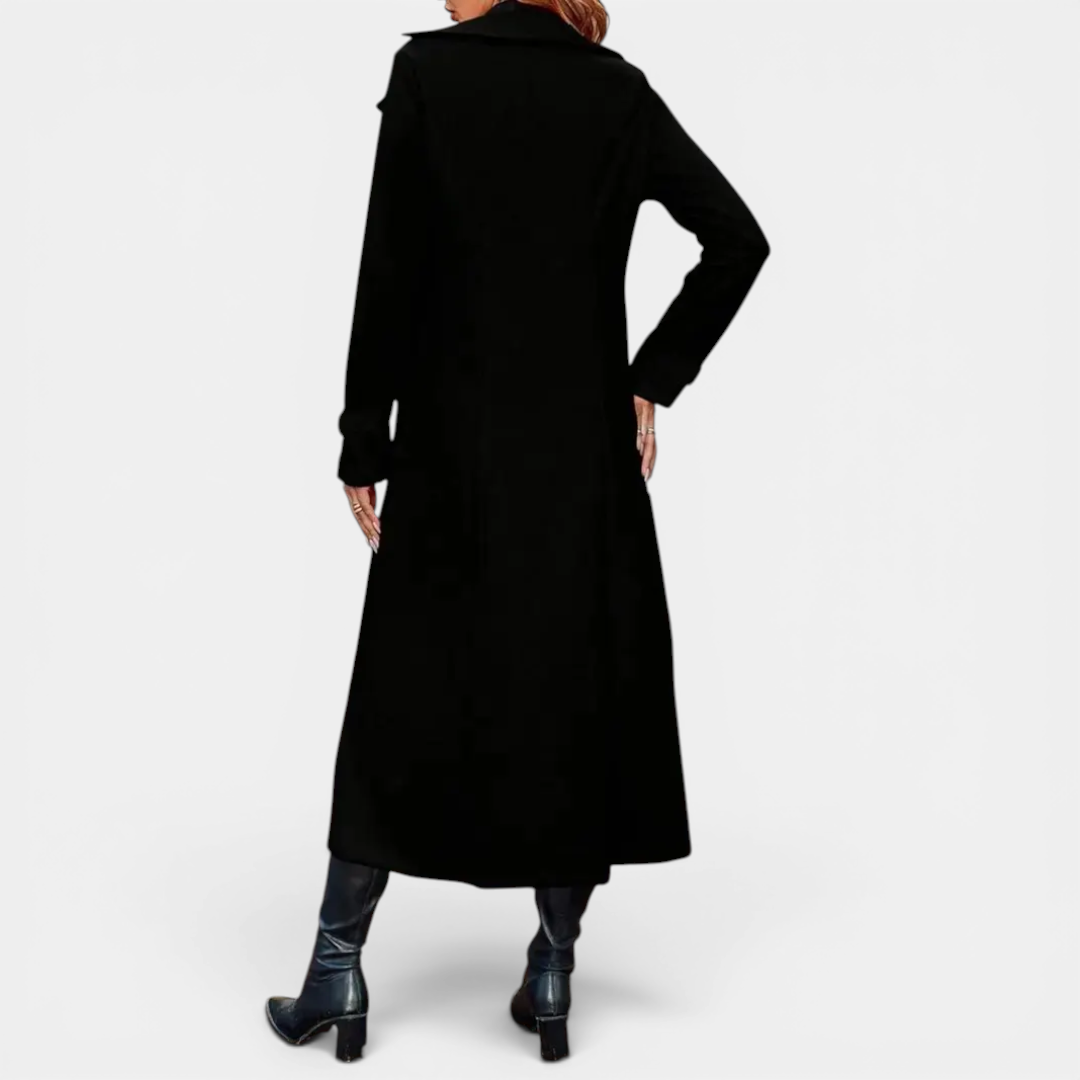Double Breasted Notch Lapel Longline Coat 7