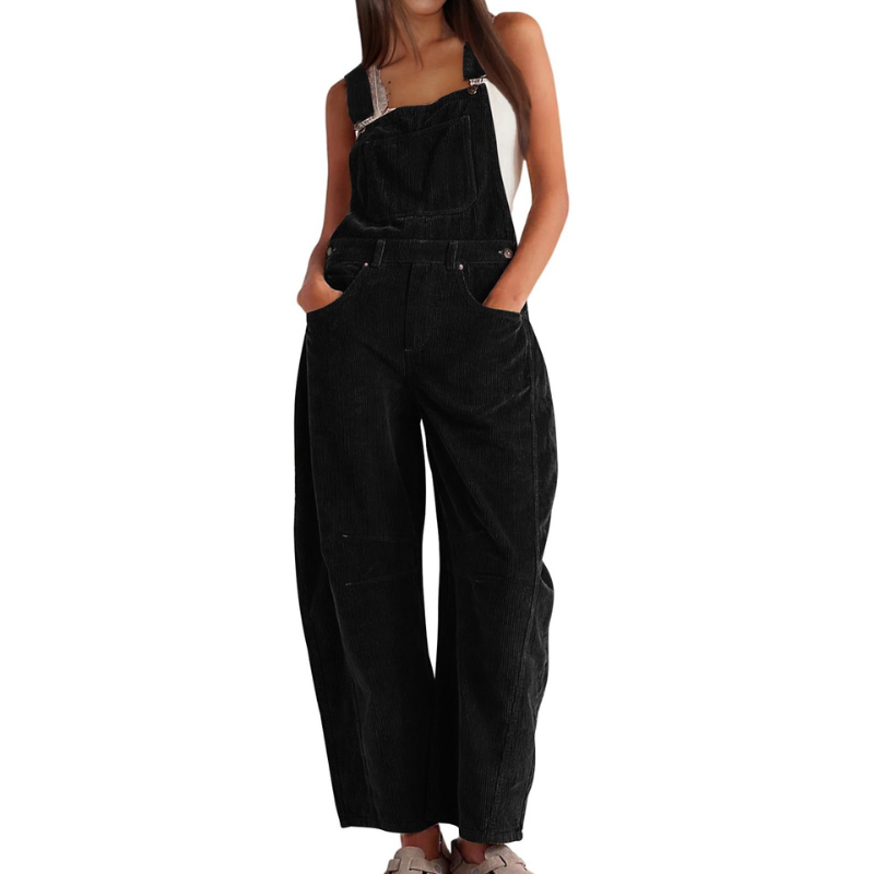 Corduroy Wide Leg Adjustable Strap Overall Jumpsuit 2