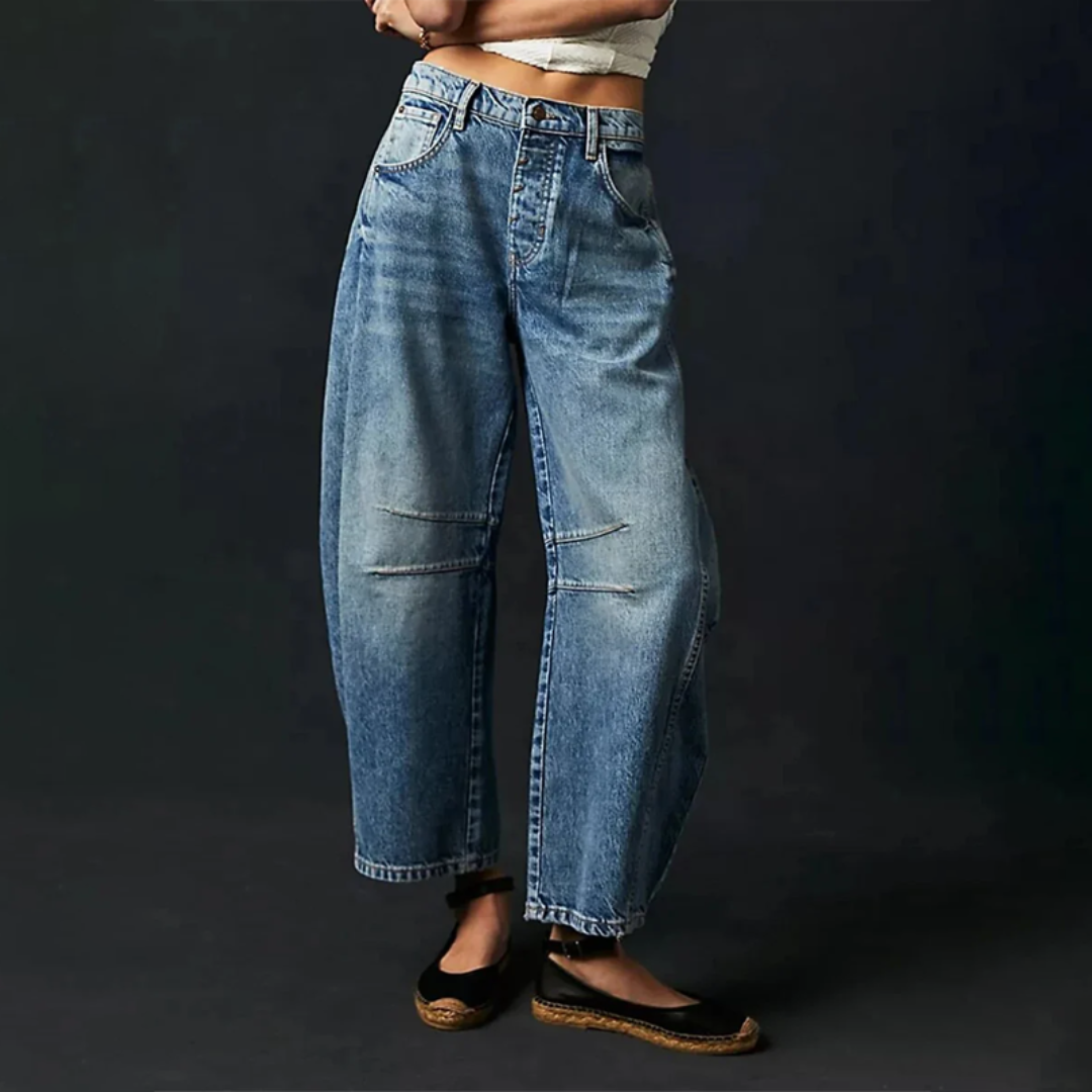 High Waist Barrel Leg Jeans 2