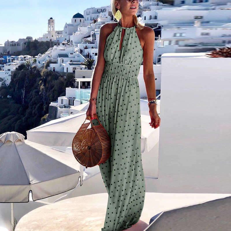 Paisley Print Halter Neck Keyhole Cut Out Smocked Waist Maxi Dress - View 2