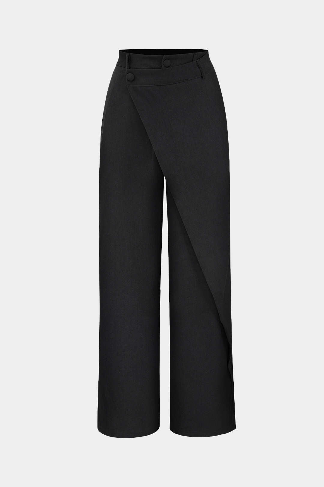 High Waist Asymmetric Wrap Front Wide Leg Trousers 7