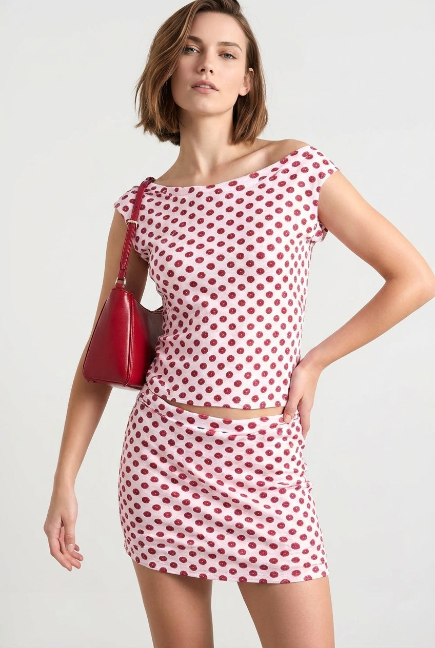 Polka Dot Crop Dolman Vacation Set