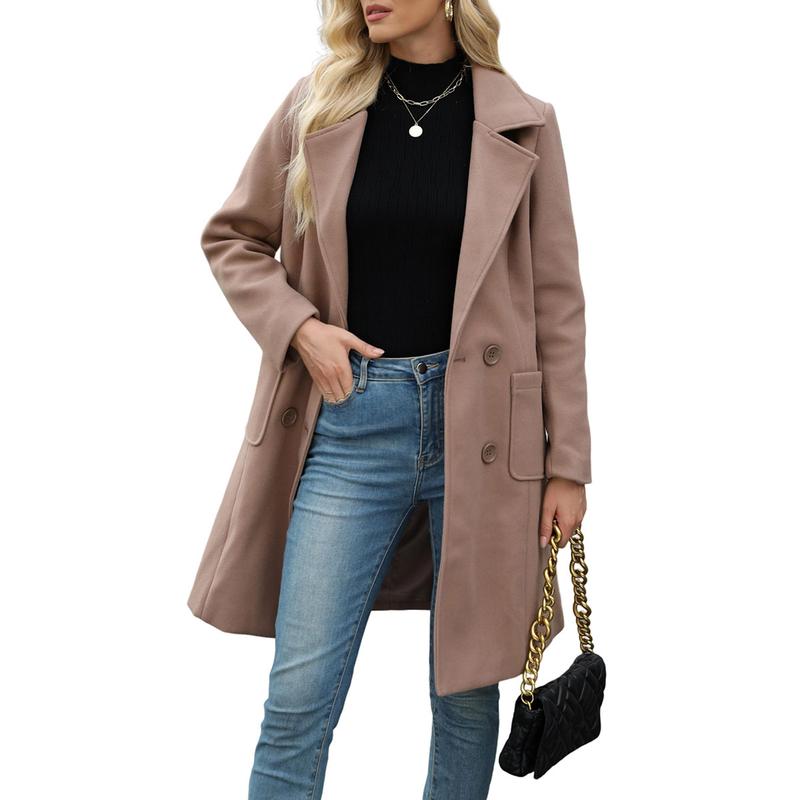 Double Breasted Notch Lapel Longline Coat 5