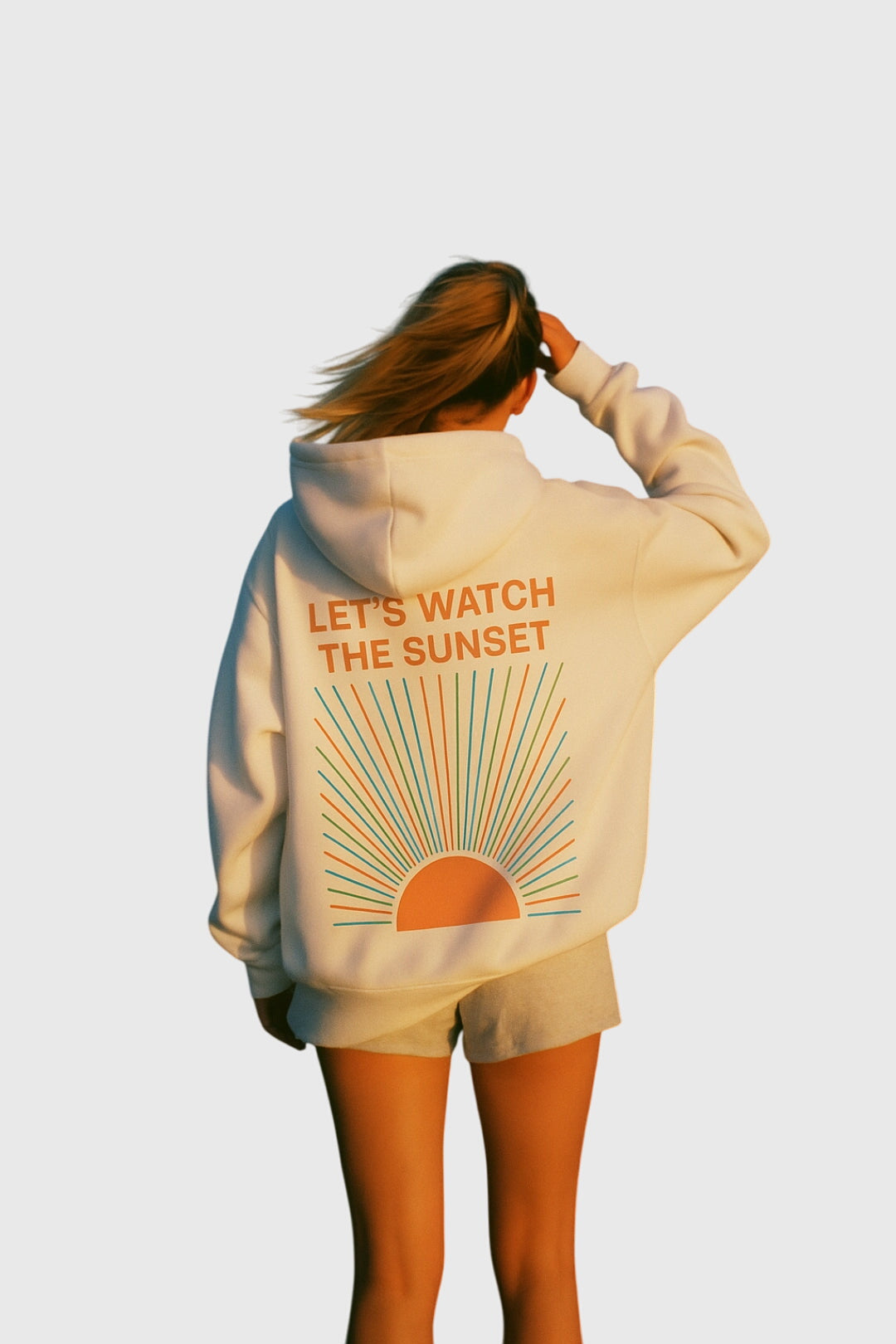 Sunset Graphic Print Drawstring Hoodie 2