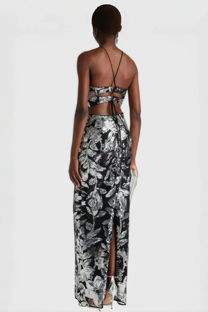 Inarl Embroidered Sequin Strappy Maxi Dress - View 2