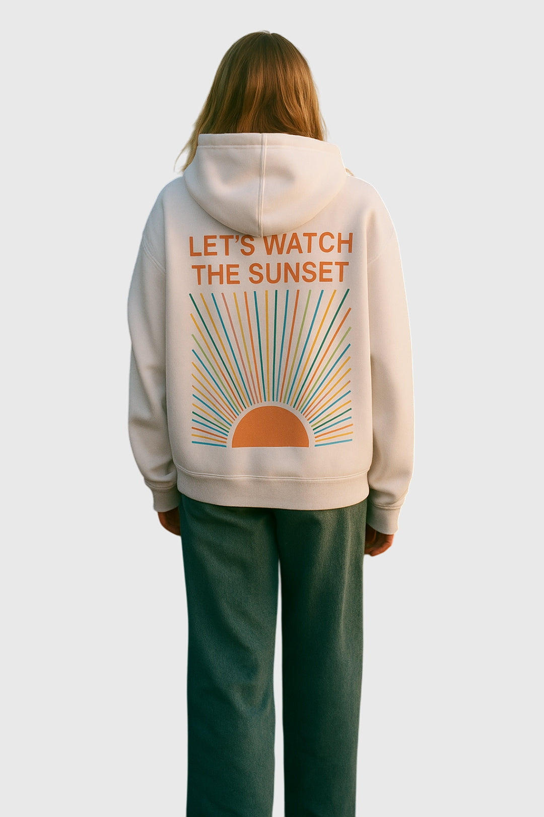 Sunset Graphic Print Drawstring Hoodie 3