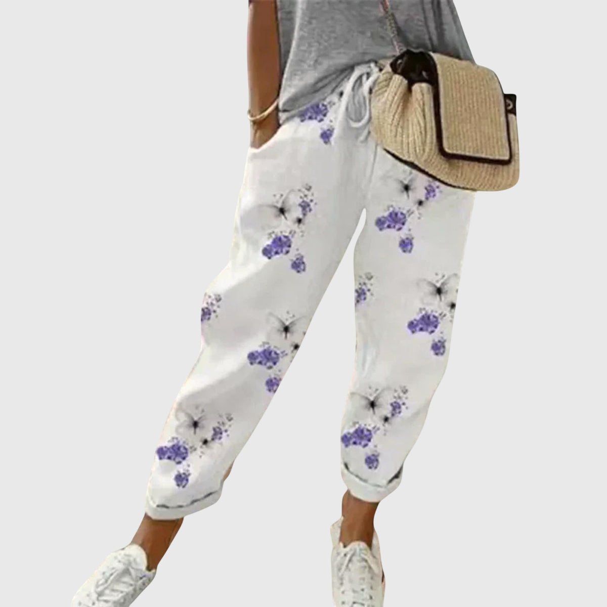 Striped High Waist Drawstring Tapered Pants 3