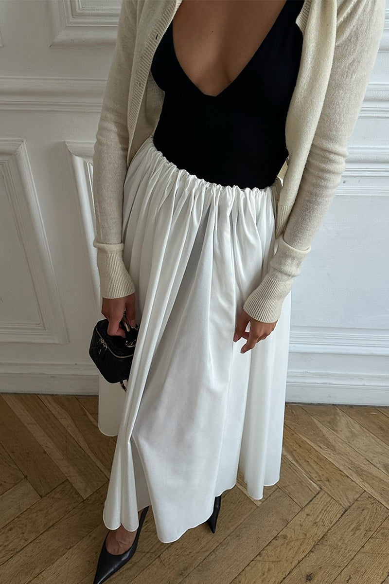 Smocked Waist A Line Skirt