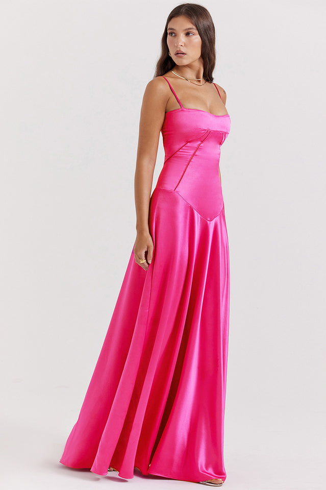 Anabella Black Lace Up Maxi Dress - View 11