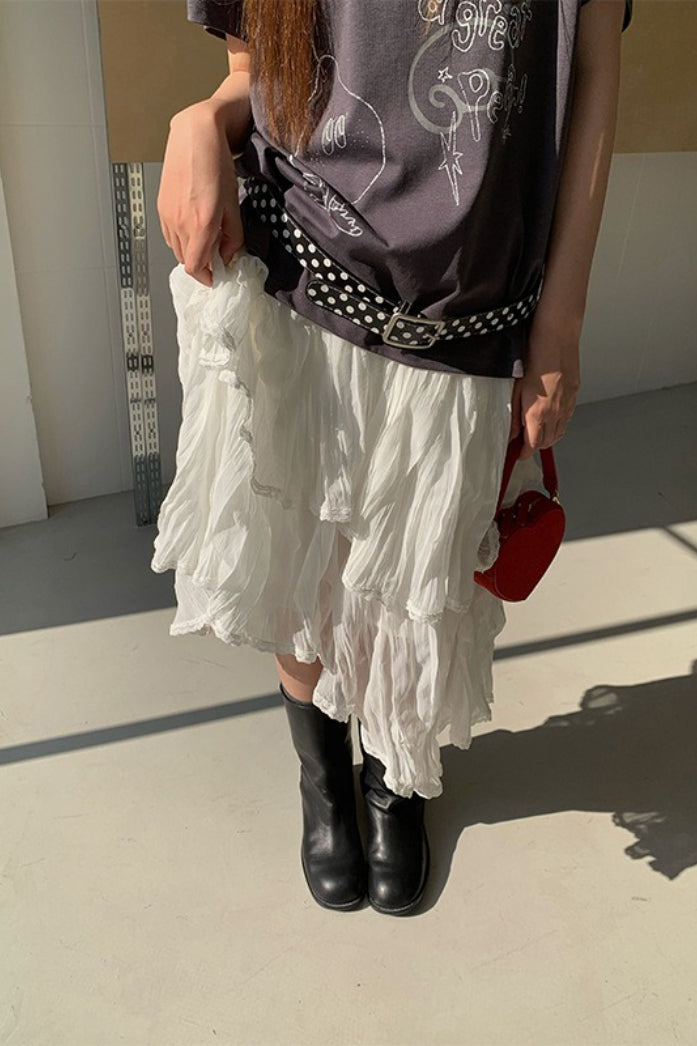 Irregular Flowy Midi Skirt