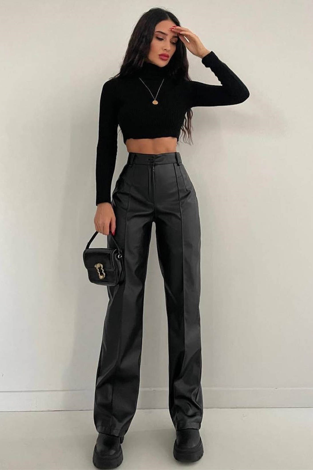 Slimming Straight PU Cool Fashion Pants