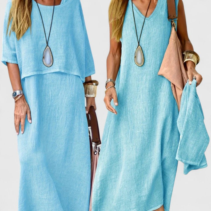 Batwing Sleeve Top and Maxi Skirt Two Piece Set 5
