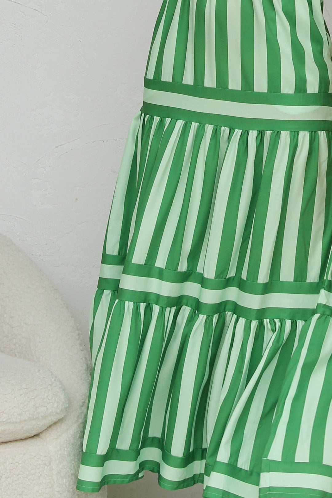 Striped Spaghetti Strap Tiered Maxi Dress Summer 8