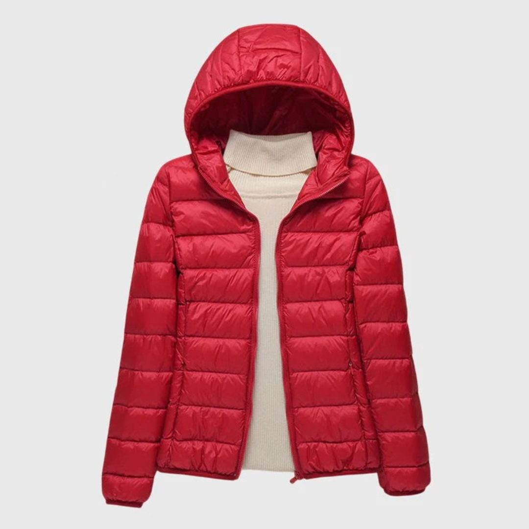 Hooded Zip Front Lightweight Quilted Puffer Jacket 14