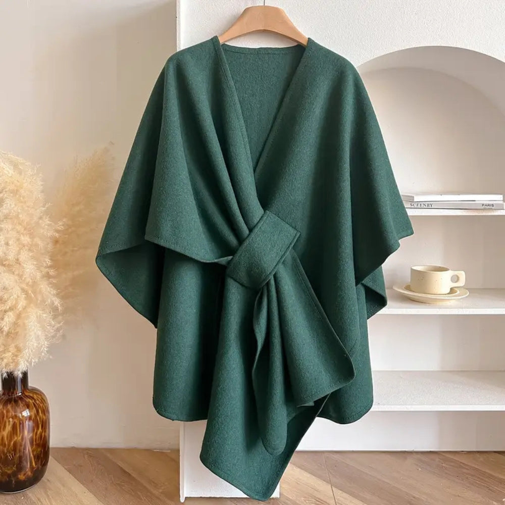 Open Front Draped Wrap Poncho Cape 4