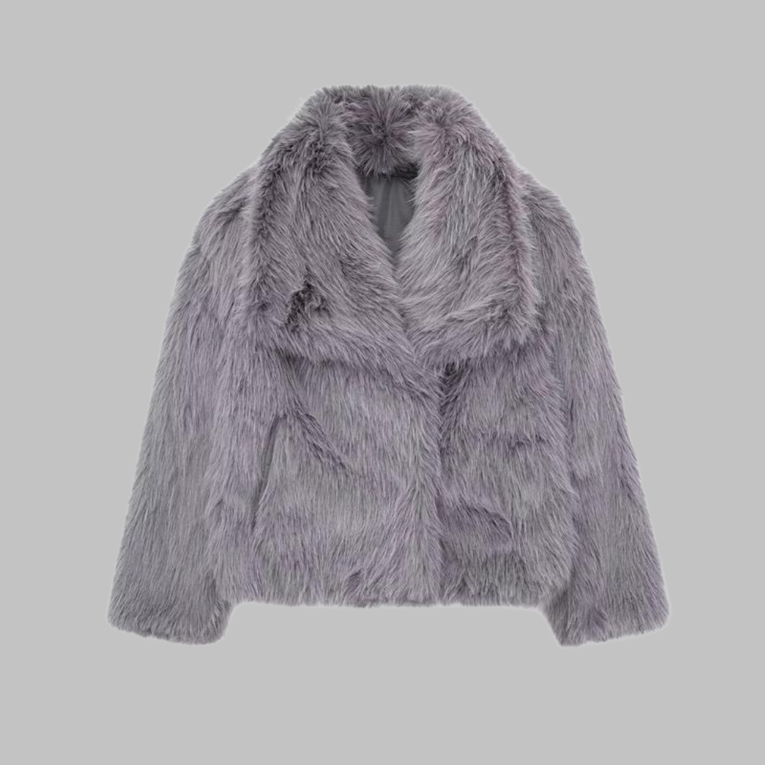 Oversized Collar Faux Fur Cropped Jacket 6