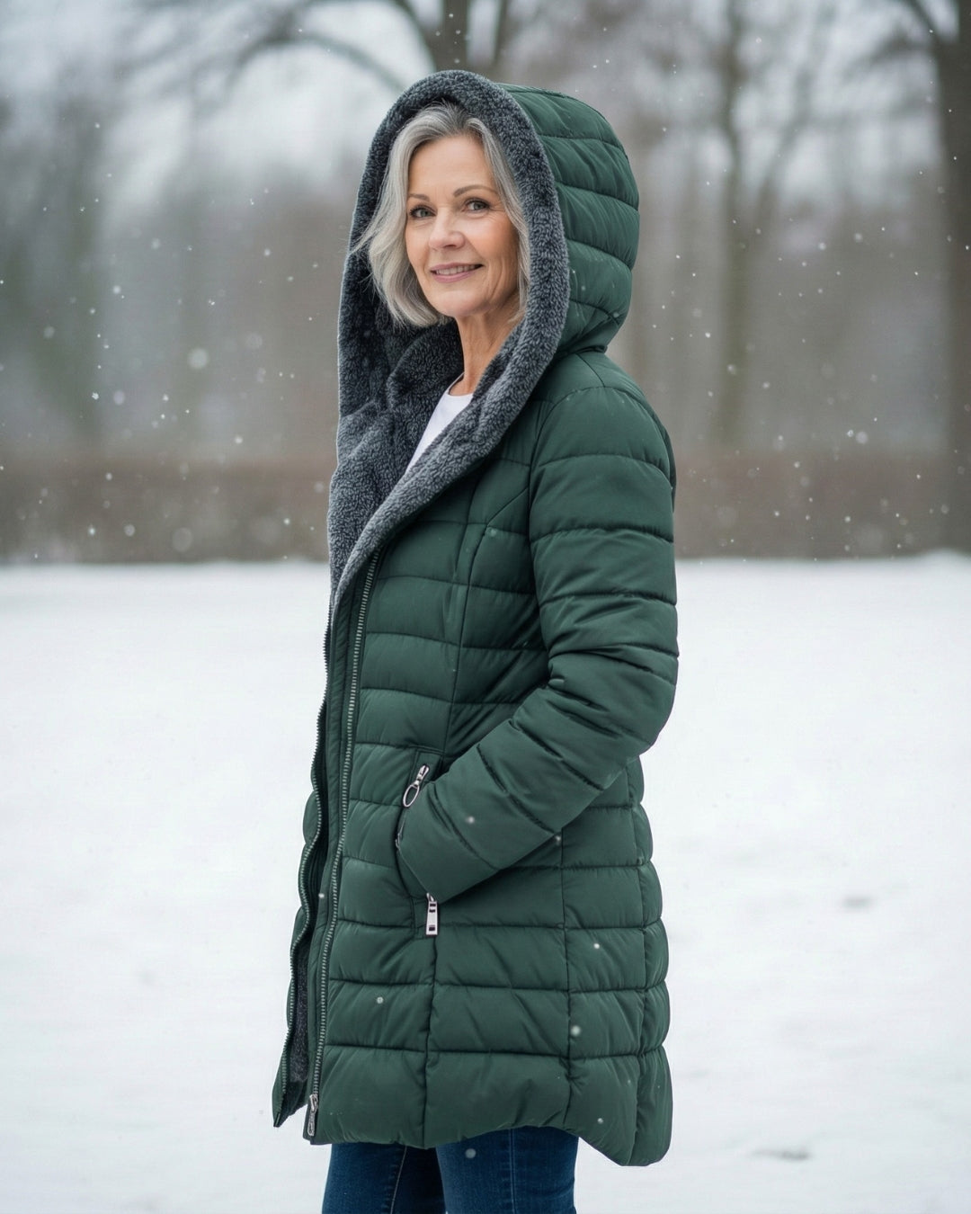 Hooded Faux Fur Lined Quilted Longline Puffer Coat 2
