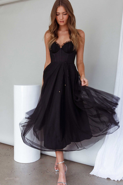 Tulle Sweetheart Tiered Layered Maxi Dress - View 14