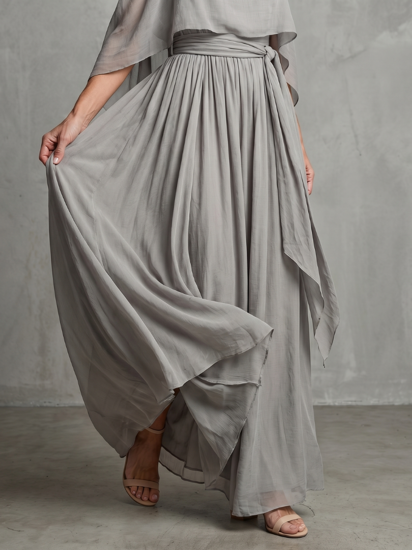 Cold Shoulder Cami Top and Tie Waist Maxi Skirt Two Piece Set 3