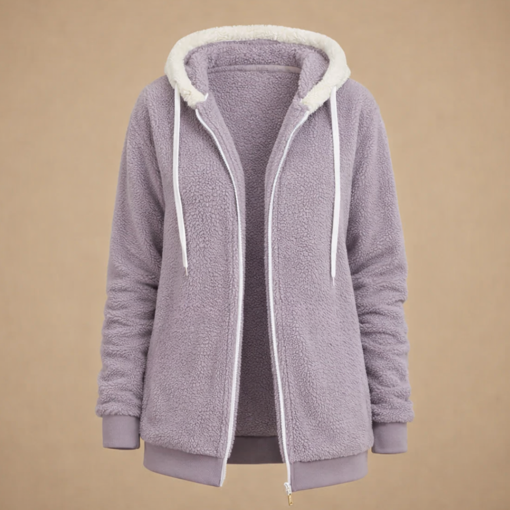 Hooded Zip Front Sherpa Fleece Jacket 8