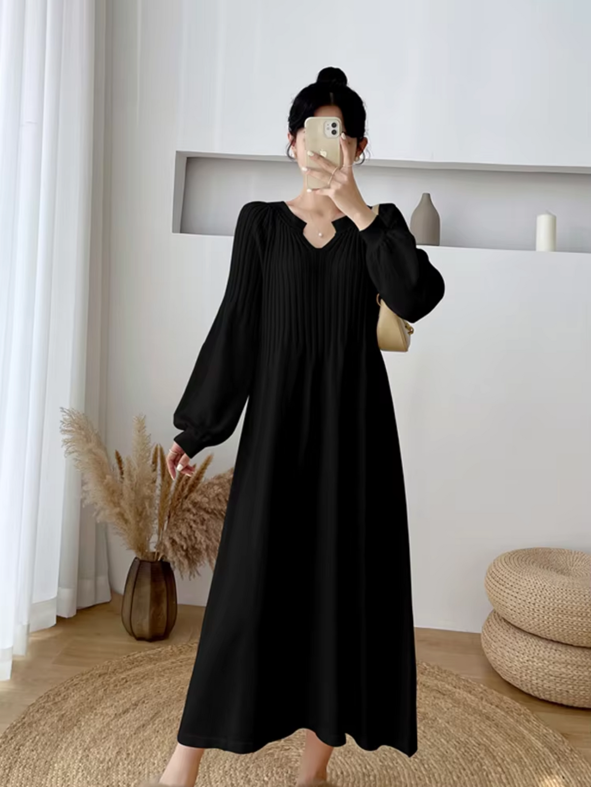 Leticia Statement Loose Knit Maxi Dress for Women Evening Wear Edit - View 4