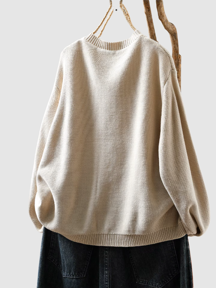 Crew Neck Long Sleeve Button Front Knit Cardigan 3