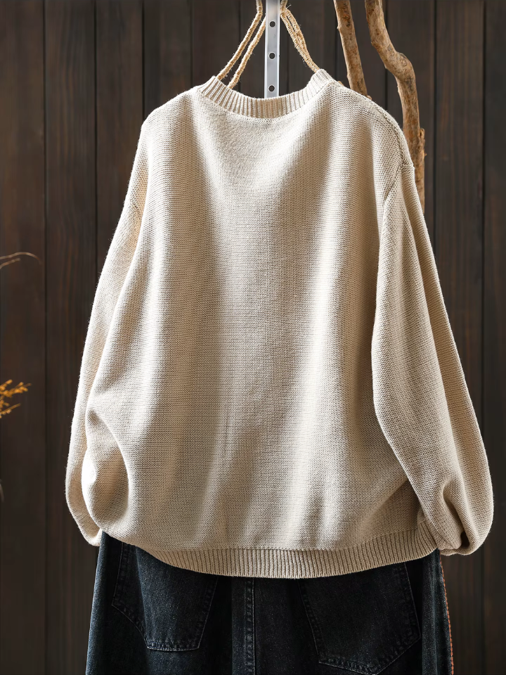 Round Neck Pom Button Front Knit Cardigan 2