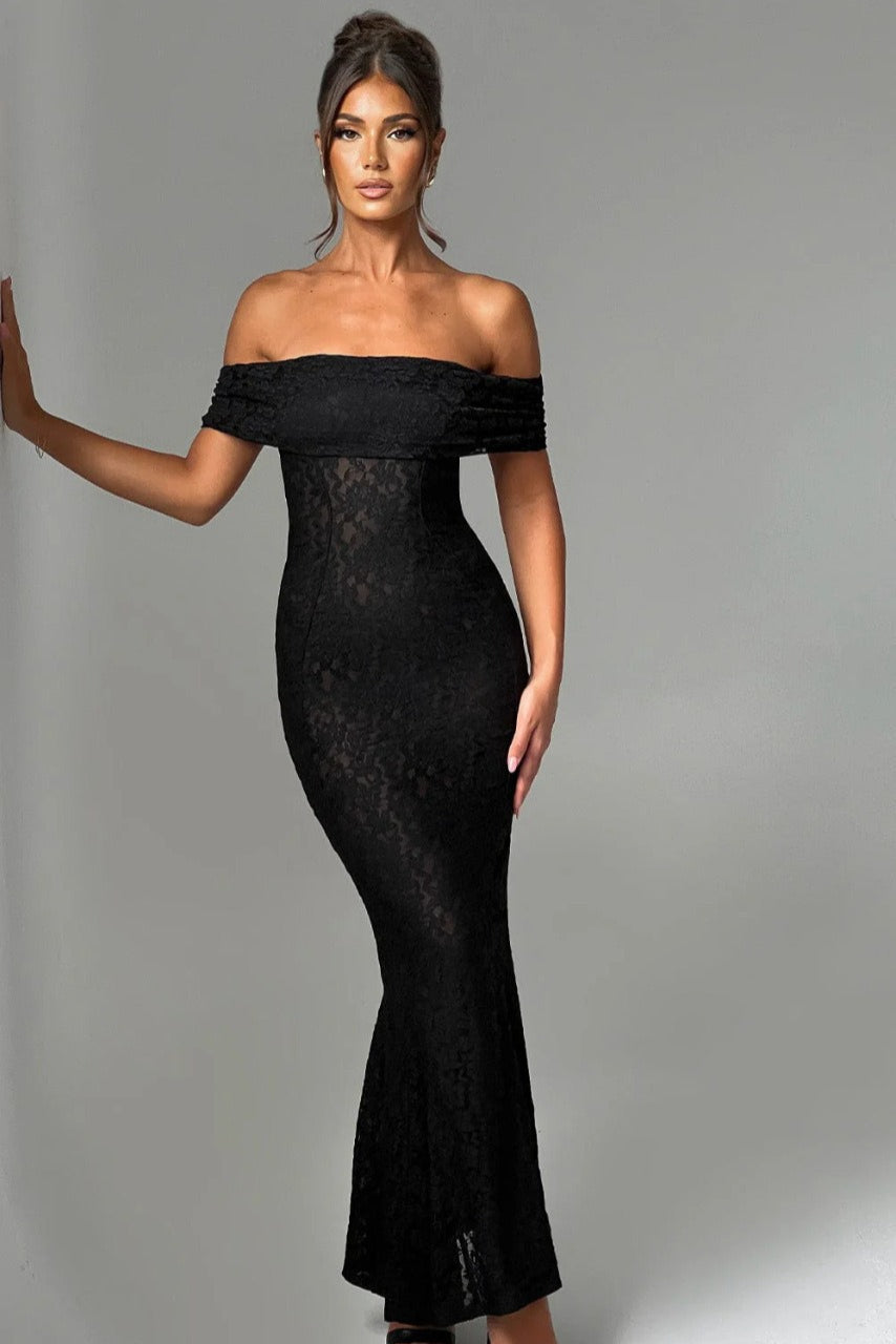 Floral Lace Backless Lace Dress - View 9