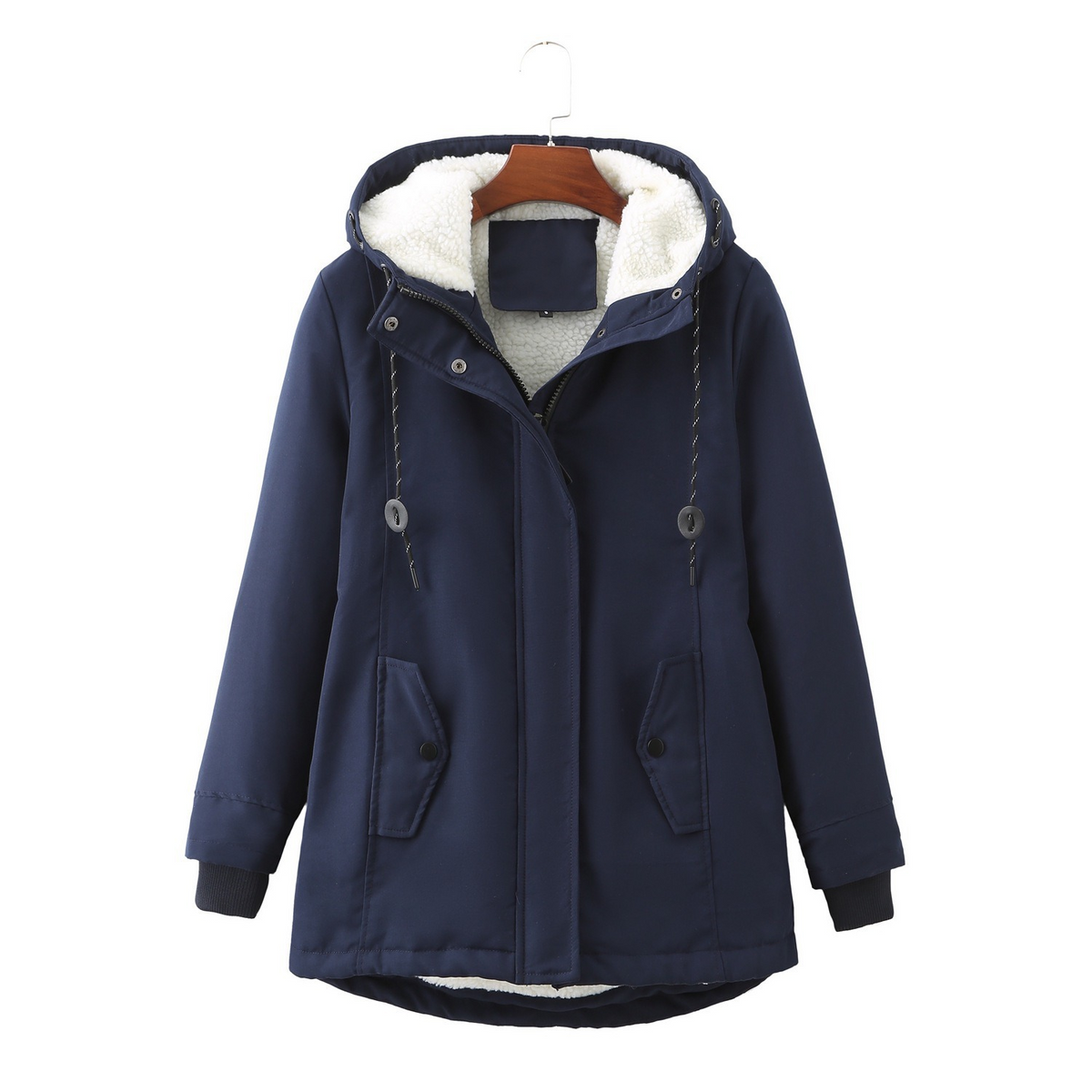 Hooded Sherpa Lined Zip Front Utility Parka Jacket 11