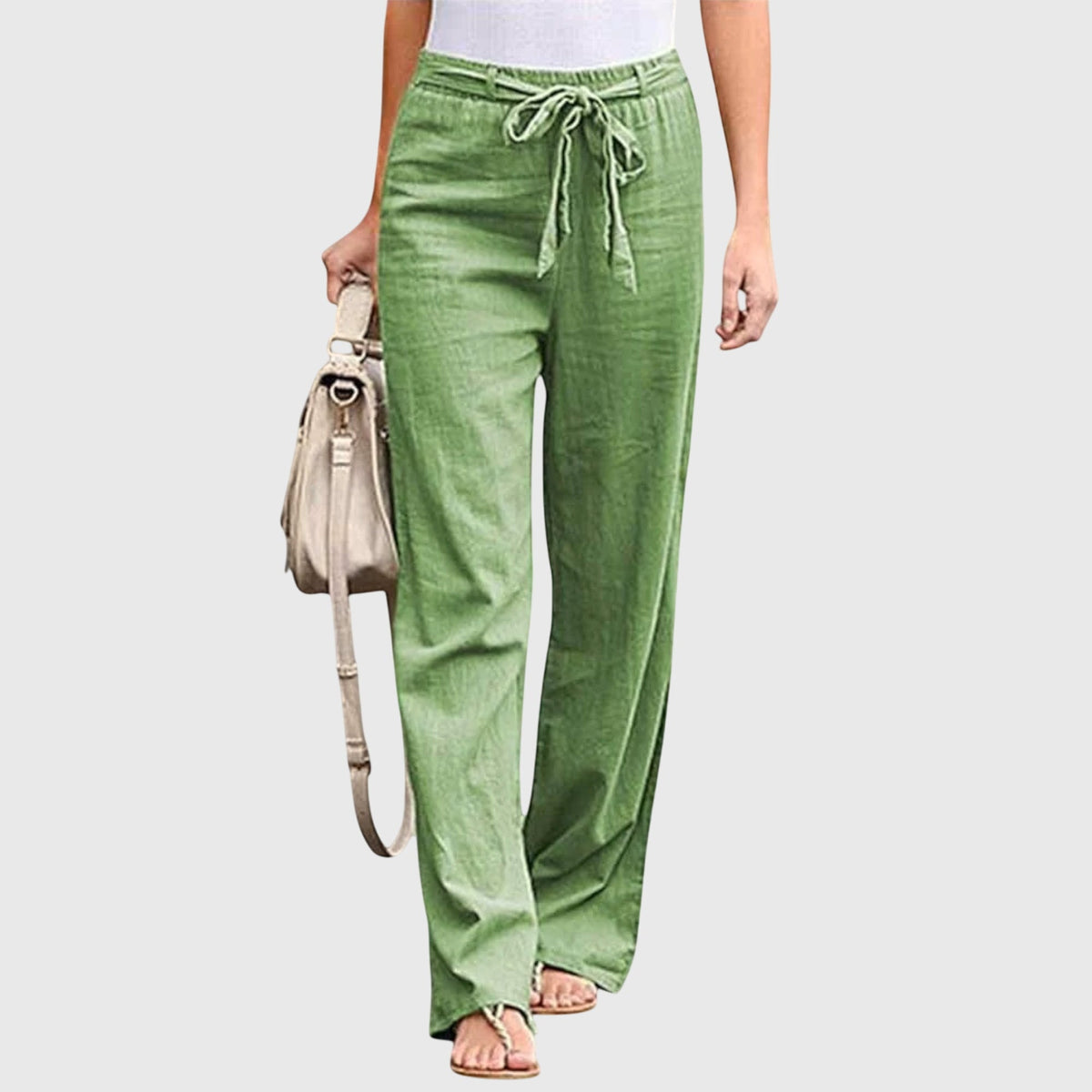 Belted High Waist Wide Leg Pants 5