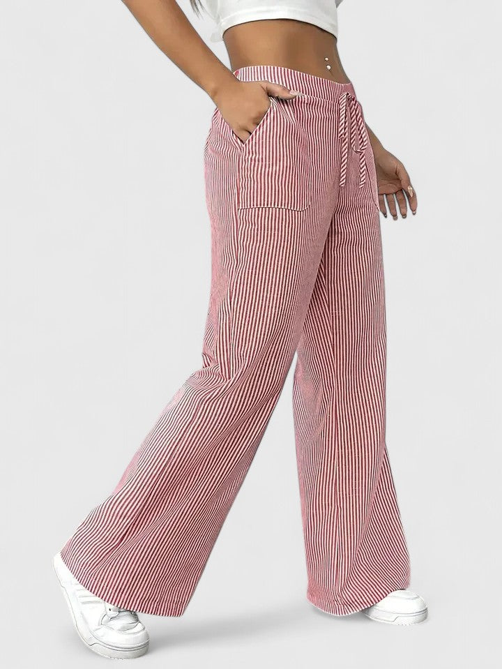 High Waist Striped Wide Leg Pants 2